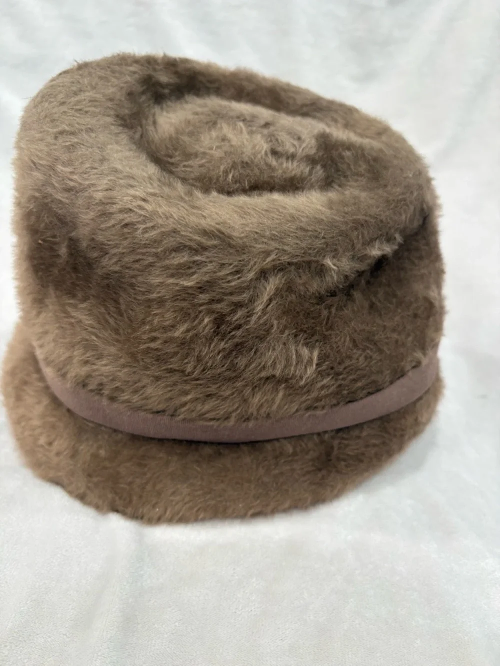 Rare Vintage imported fur Bucket Hat With Feather Inside Felt Size Medium - Picture 4 of 9